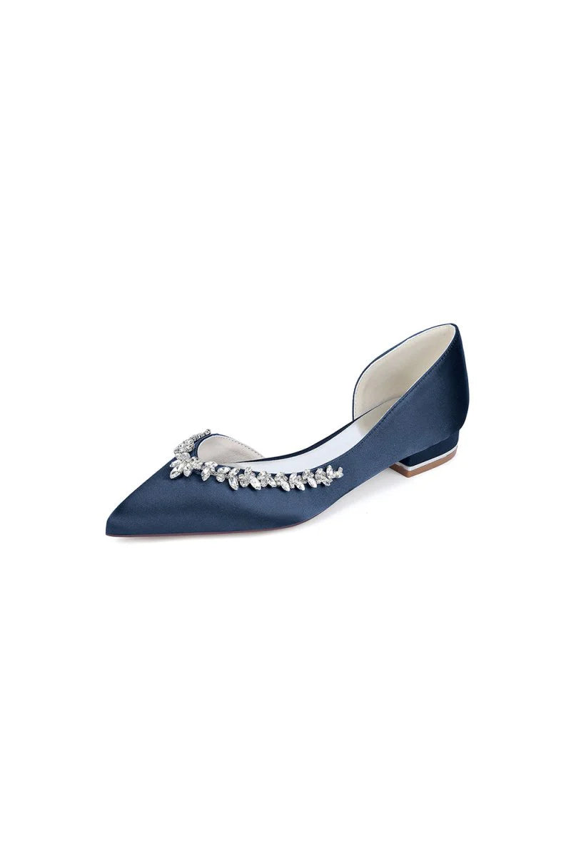 Silver Satin High Heels with Crystal Embellishments 18448 11YK