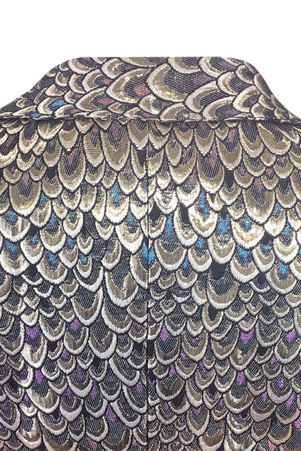 Mens Golden Jacquard Shawl Lapel Blazer