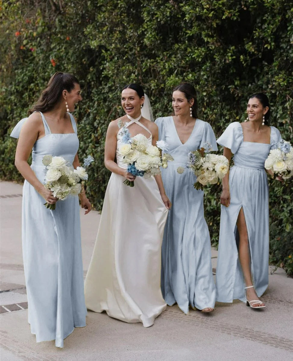 Chic A Line Daffodi Long Bridesmaid Dresses