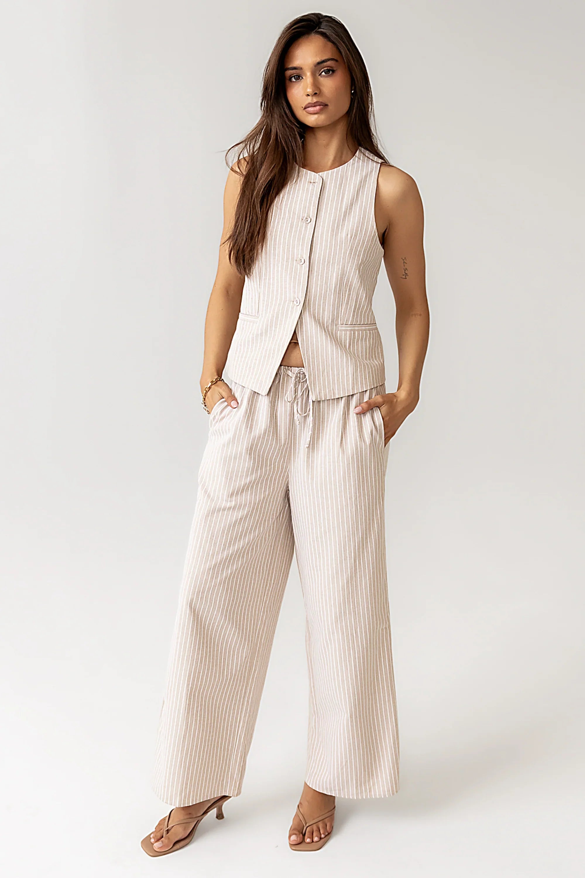 Rosa Wide Leg Pants in Taupe