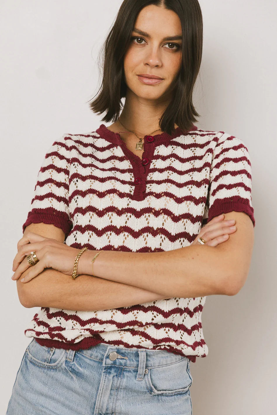 Eddie Knit Sweater in Berry FINAL SALE