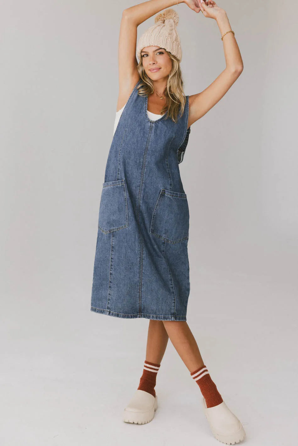 Camry Overall Dress in Dark Wash FINAL SALE