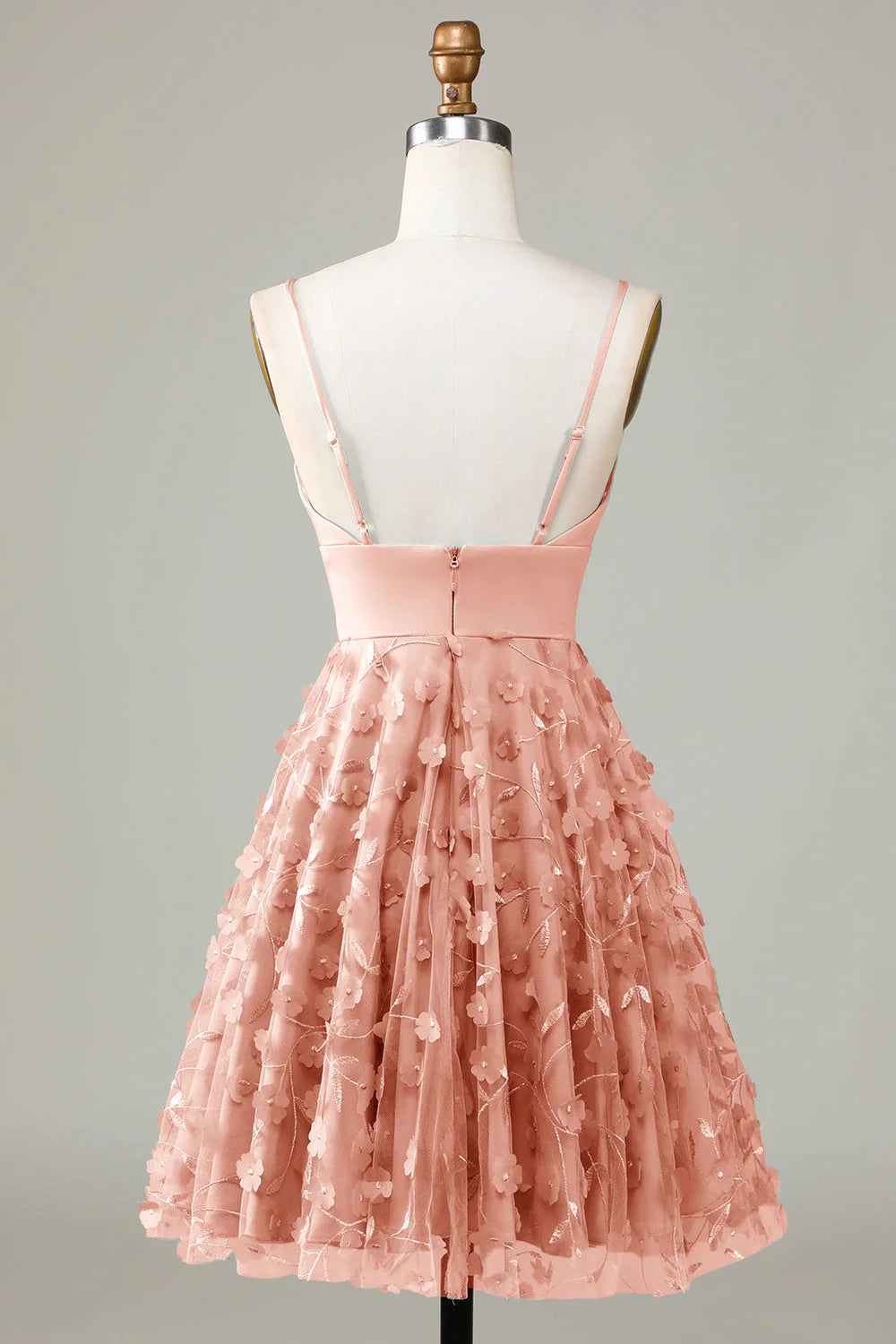 A Line Spaghetti Straps Short Homecoming Dress With Appliques