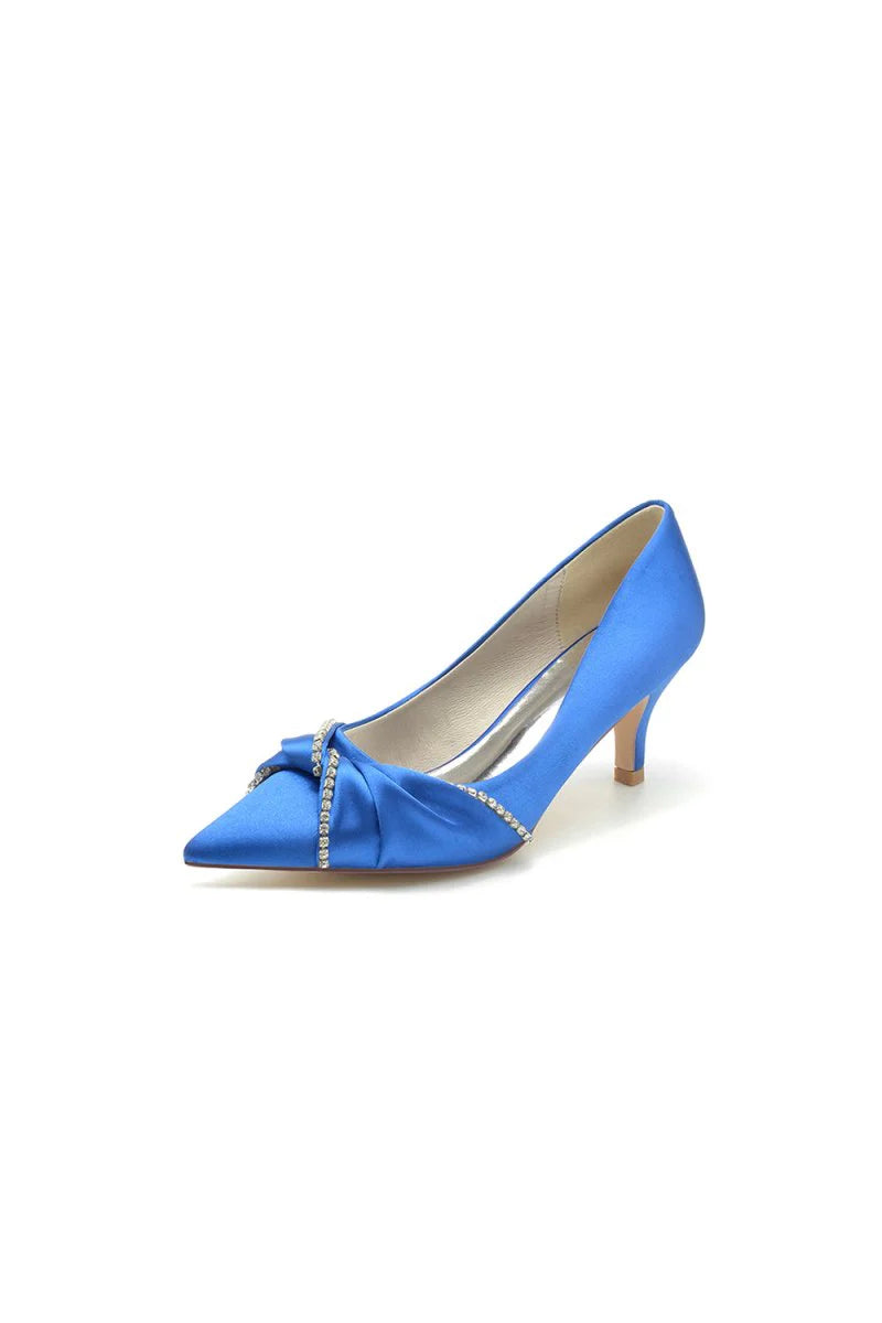 Crystal Bow Wedding Stiletto Heels with Rhinestone