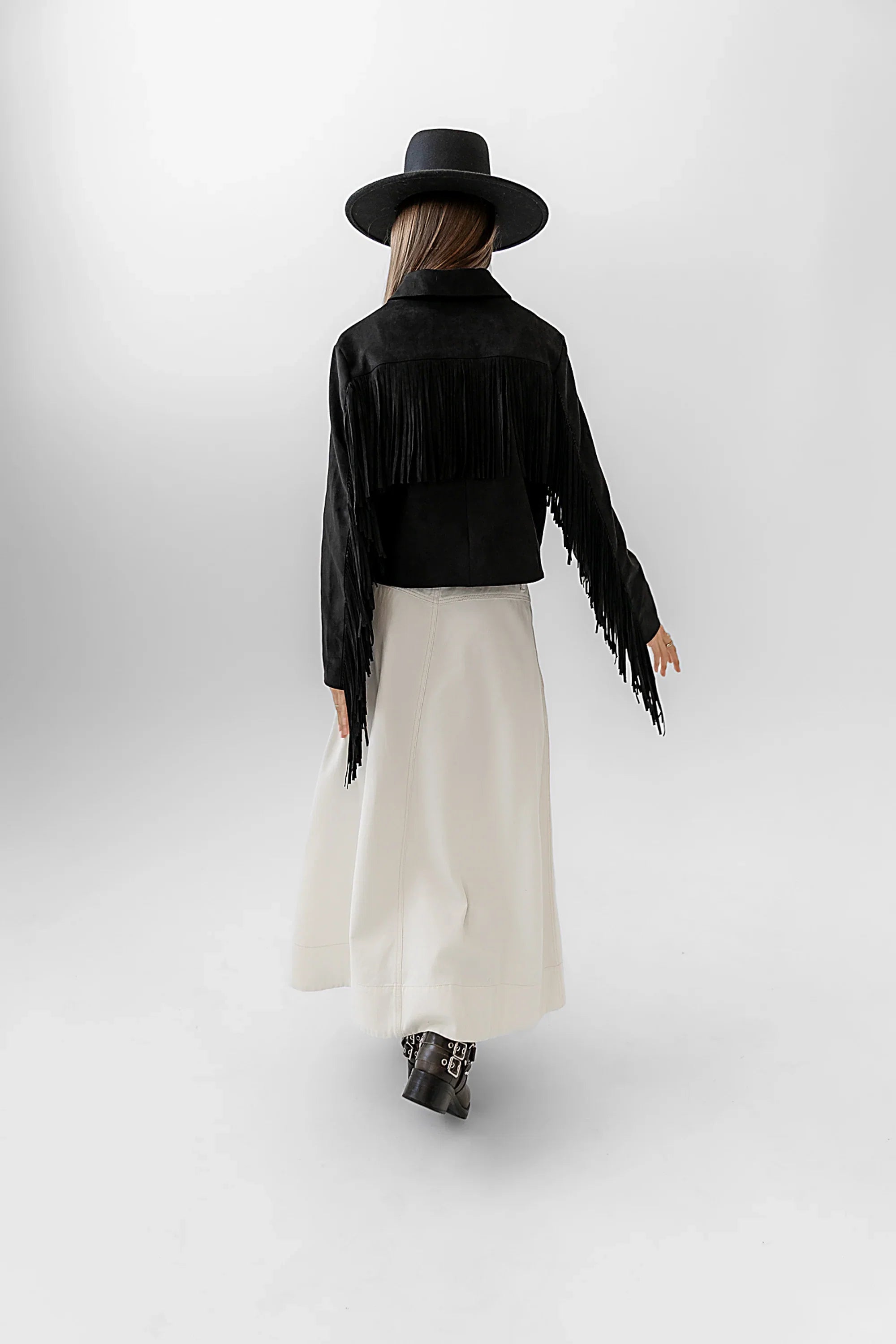 Bridget Fringe Jacket in Black