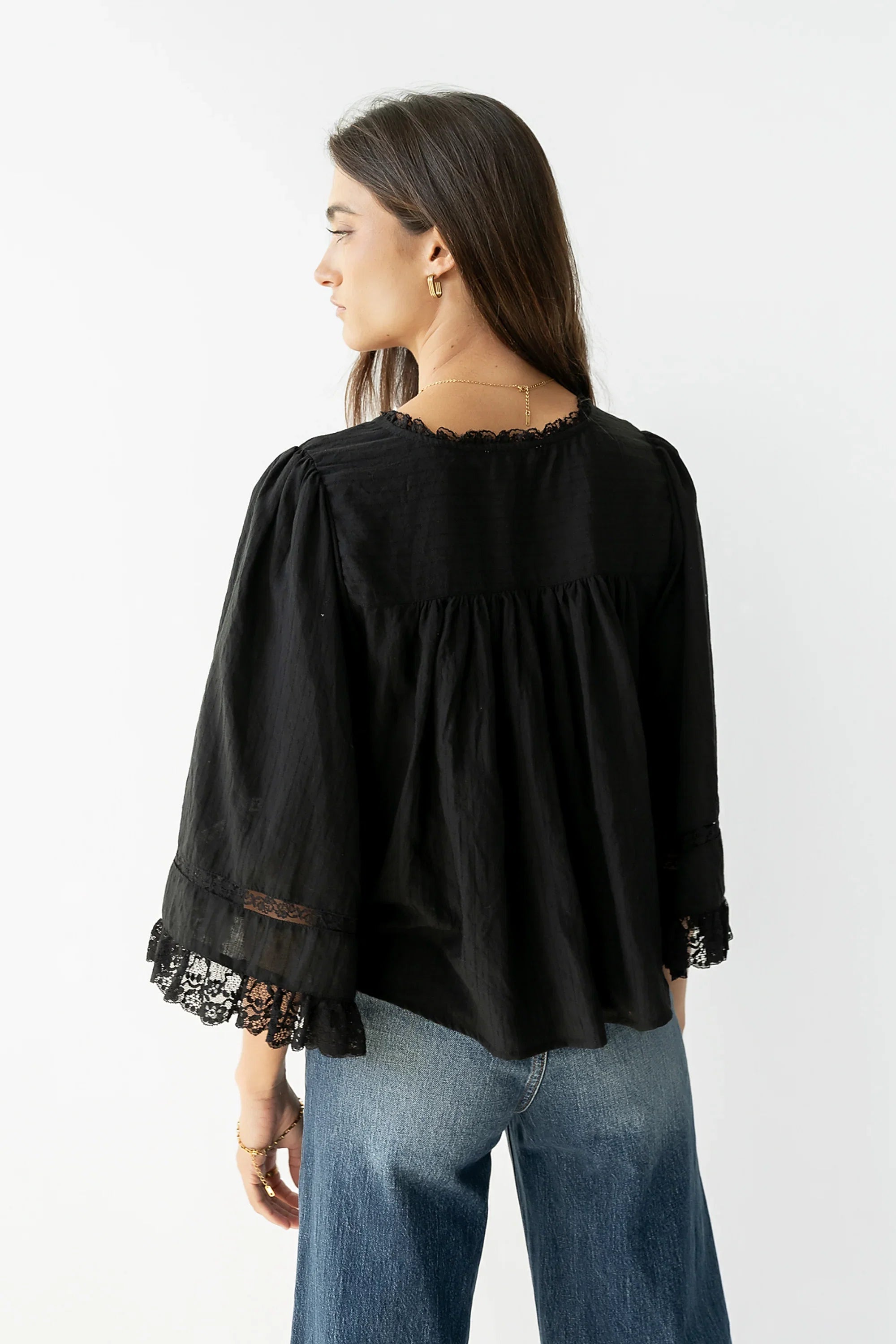 Kylee Lace Blouse in Black