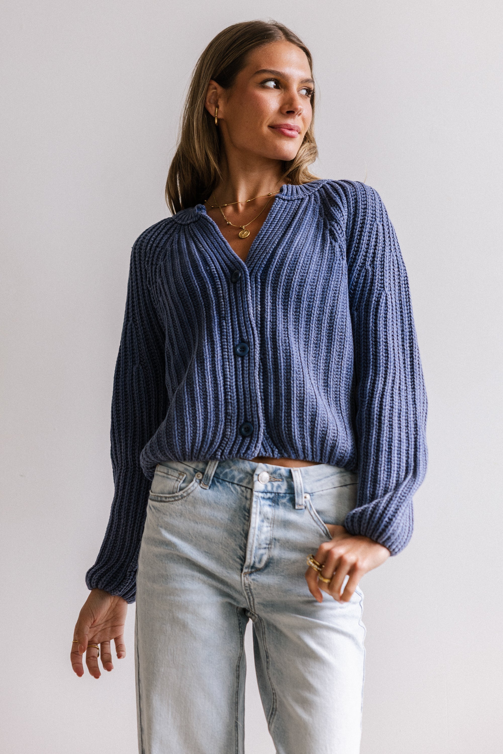 Katie Knit Cardigan in Navy FINAL SALE