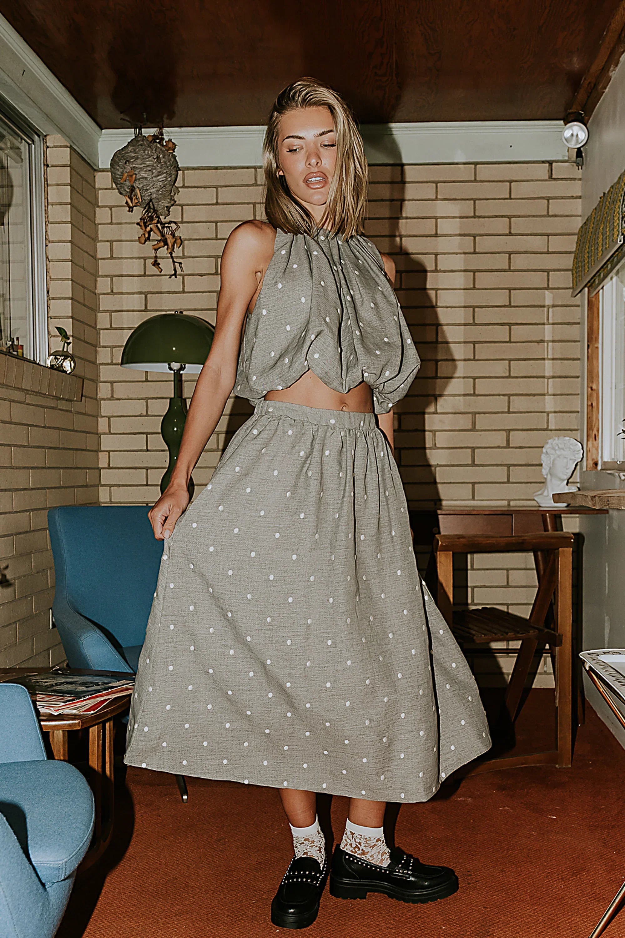 Jozie Polka Dot Midi Skirt FINAL SALE