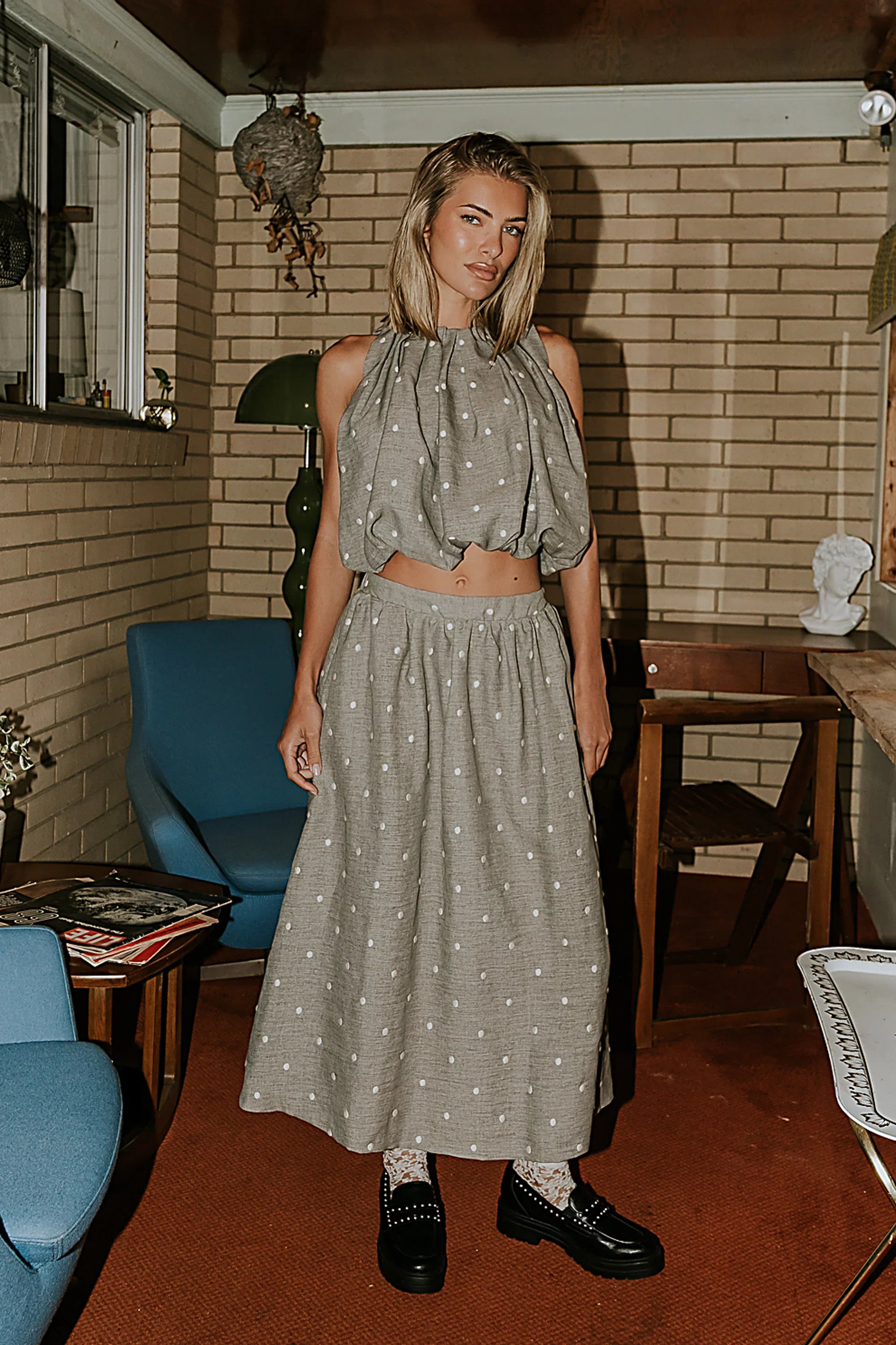 Jozie Polka Dot Midi Skirt FINAL SALE