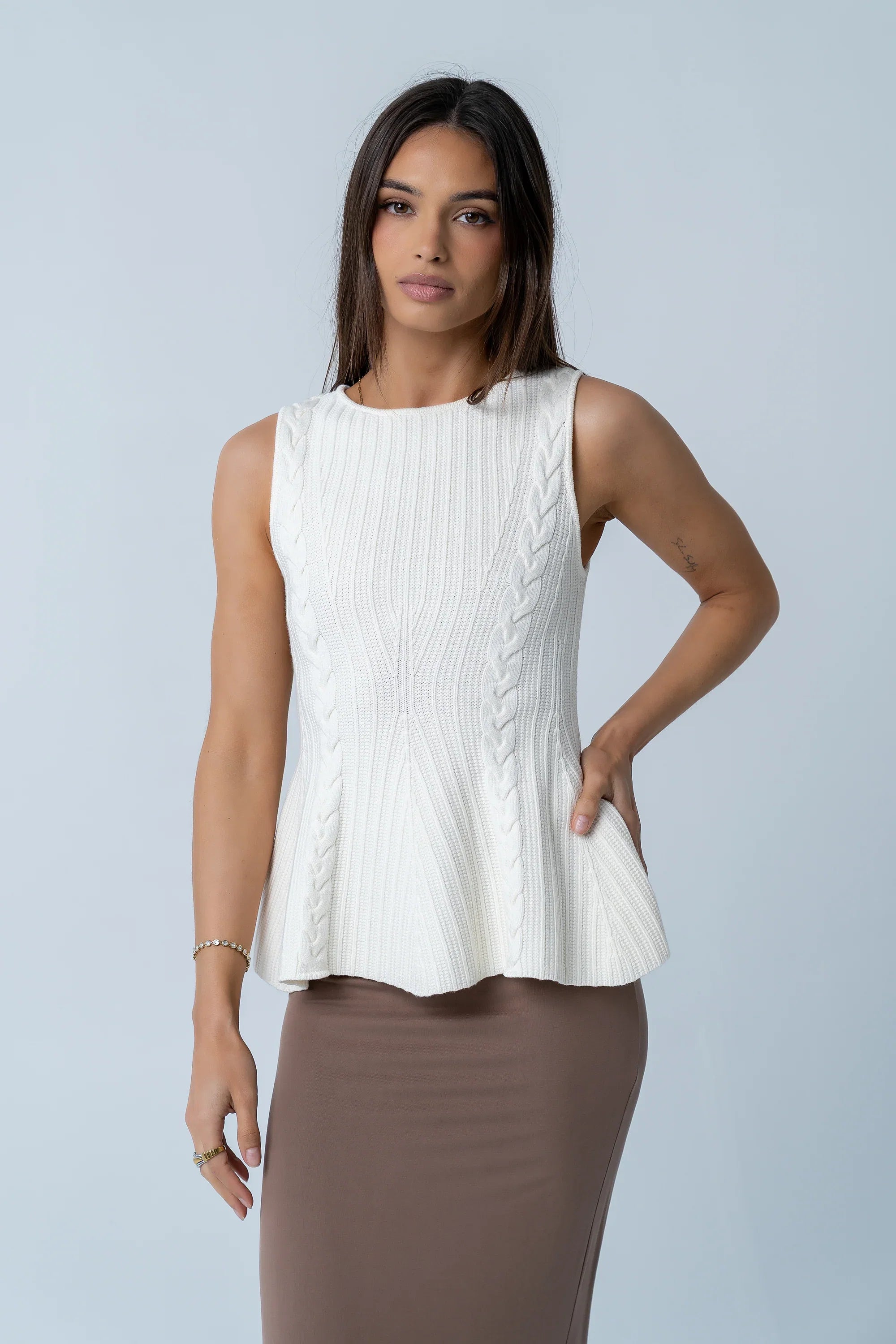Nona Cable Knit Tank Top