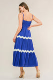 SUMMER SPRITZ RIC RAC MIDI DRESS