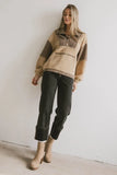 Indra Quarter Zip in Taupe FINAL SALE