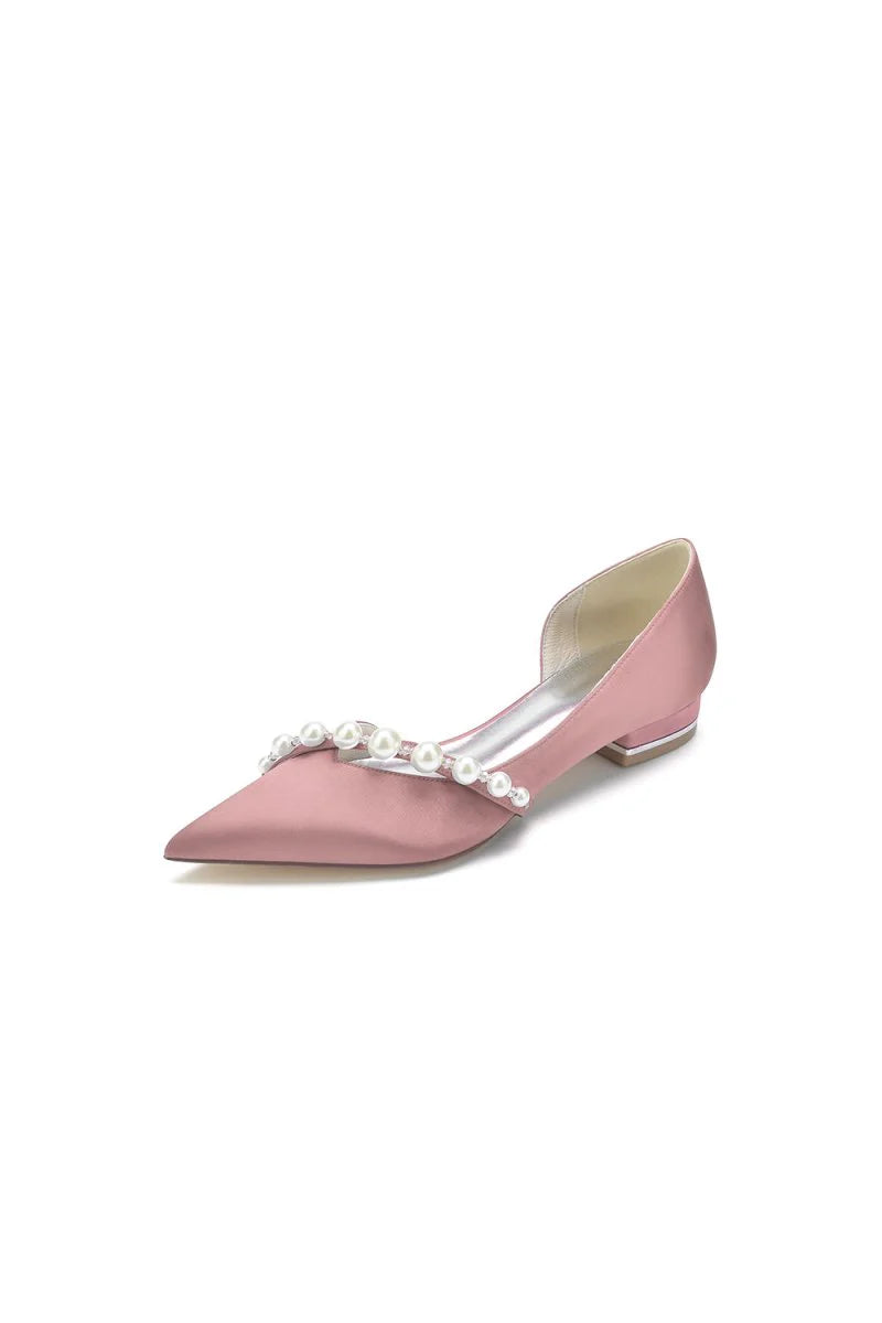 Pearl Pointed Toe Kitten Heels