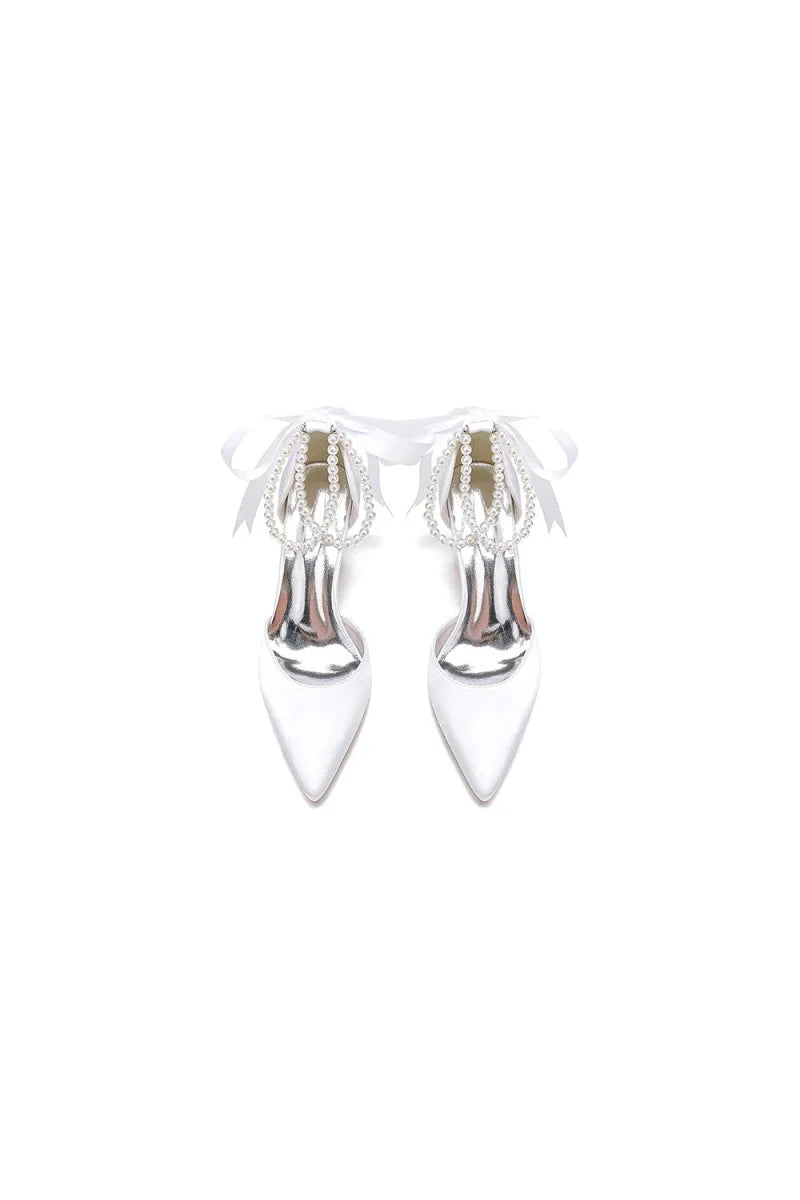 Pointed Toe Party Shoes with Ribbon Tie