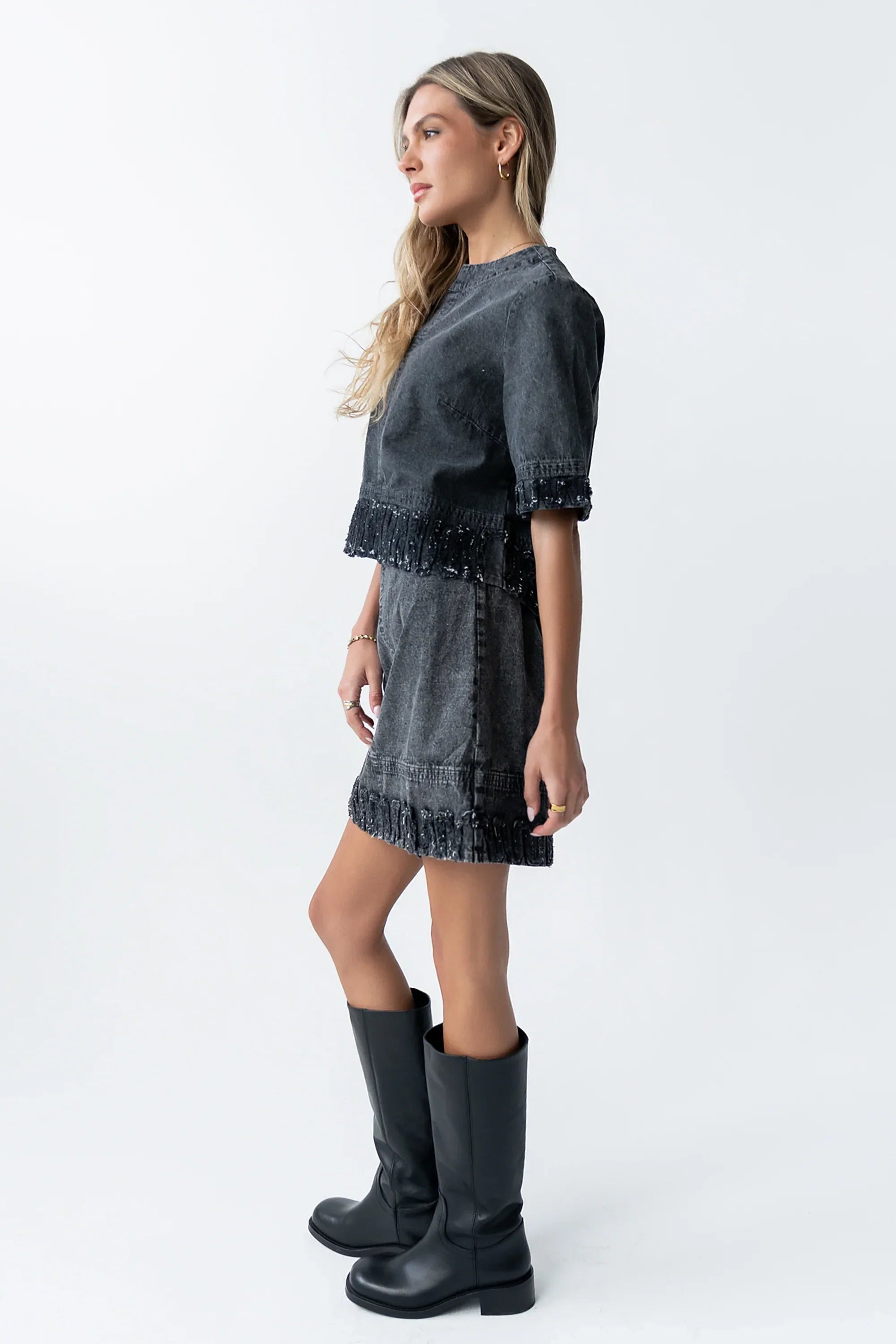 Jana Denim Skirt in Black