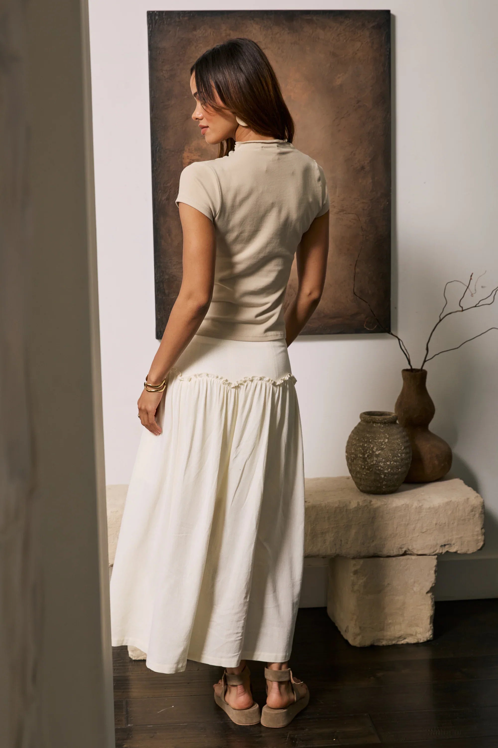 Ray Scallop Maxi Skirt