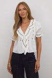 Suzie Embroidered Blouse in Off White FINAL SALE
