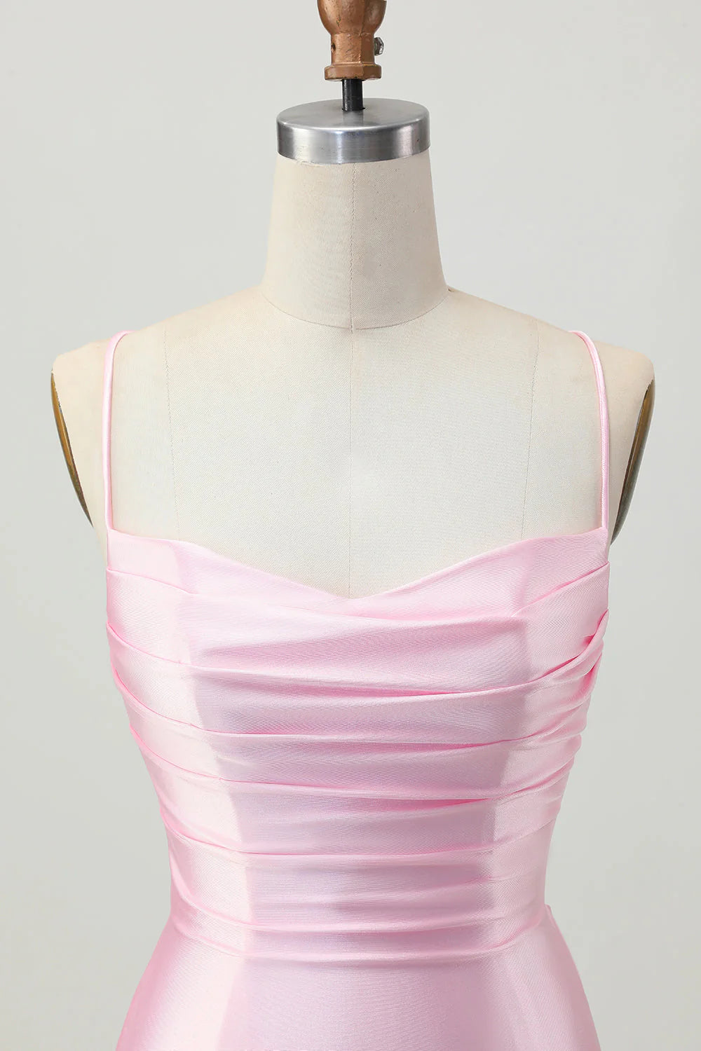 Blush Pink Bodycon Short Homecoming Dress with Lace Up Back