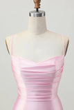 Blush Pink Bodycon Short Homecoming Dress with Lace Up Back