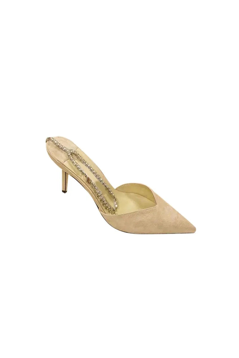 Off White Stiletto Ankle High Heel Sandals