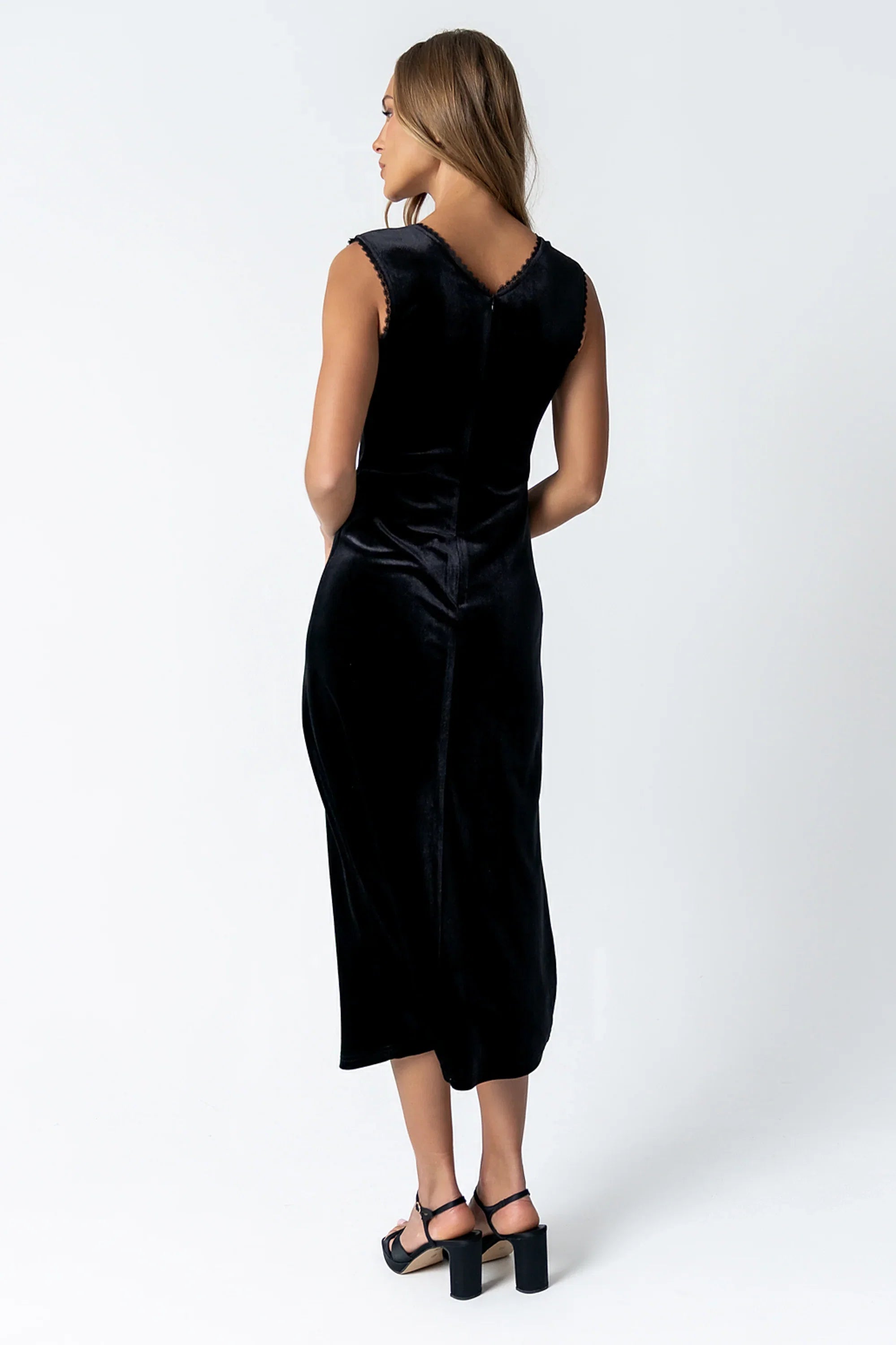 Kalani Velvet Maxi Dress in Black FINAL SALE