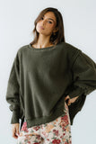 Moxie Oversized Sherpa Sweater in Olive FINAL SALE