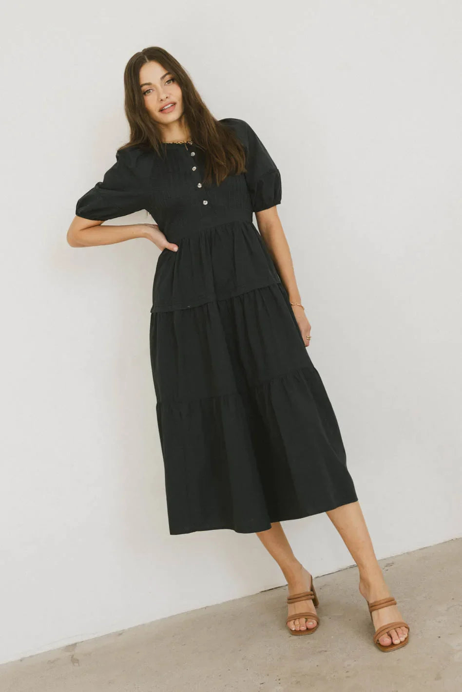 Leandra Midi Dress in Navy FINAL SALE