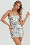 ASTRA MINI DRESS SEQUIN PARTY DRESS SILVER