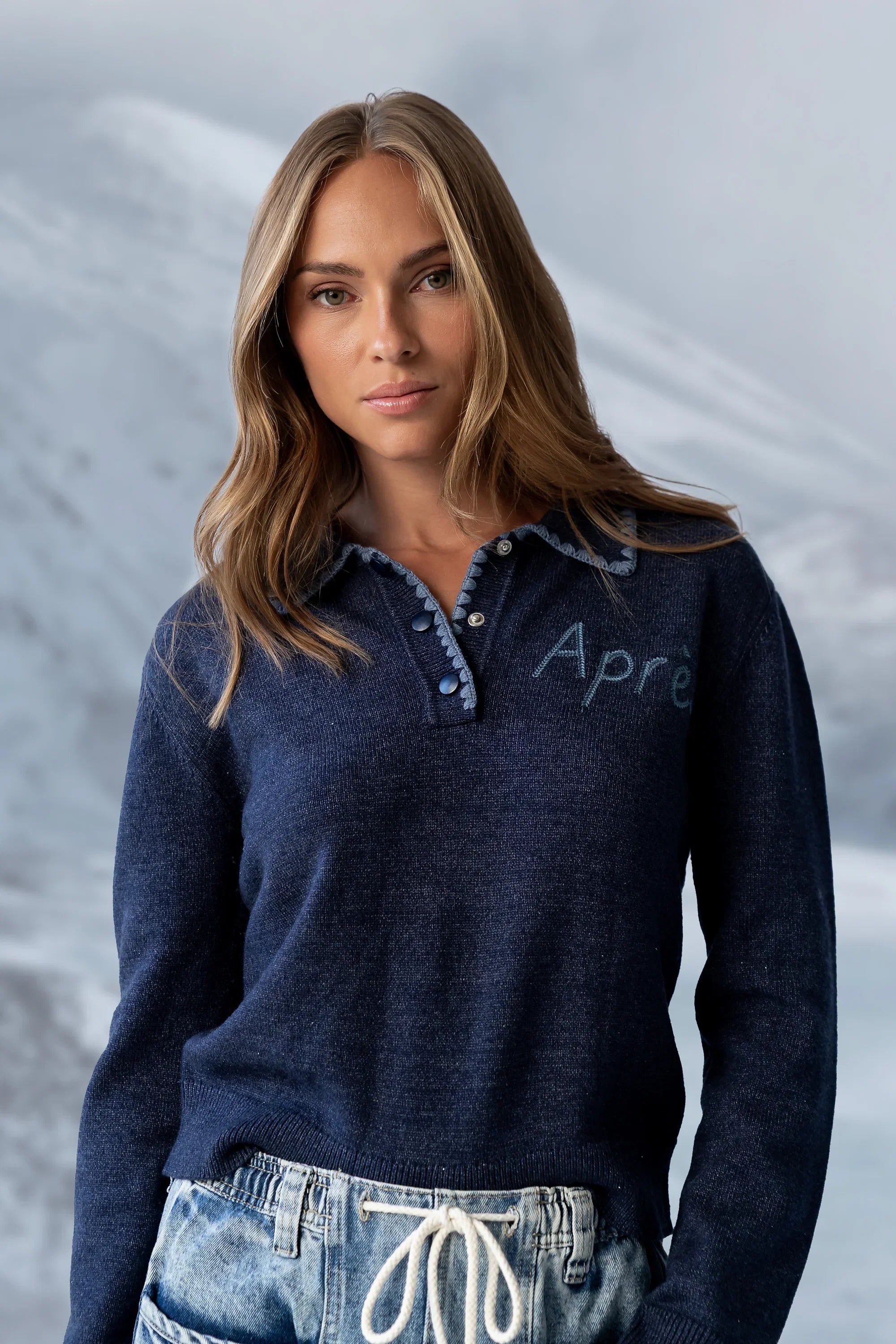 Apres Knit Sweater in Navy FINAL SALE