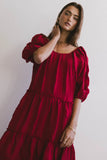 Corinne Tiered Maxi Dress in Red FINAL SALE