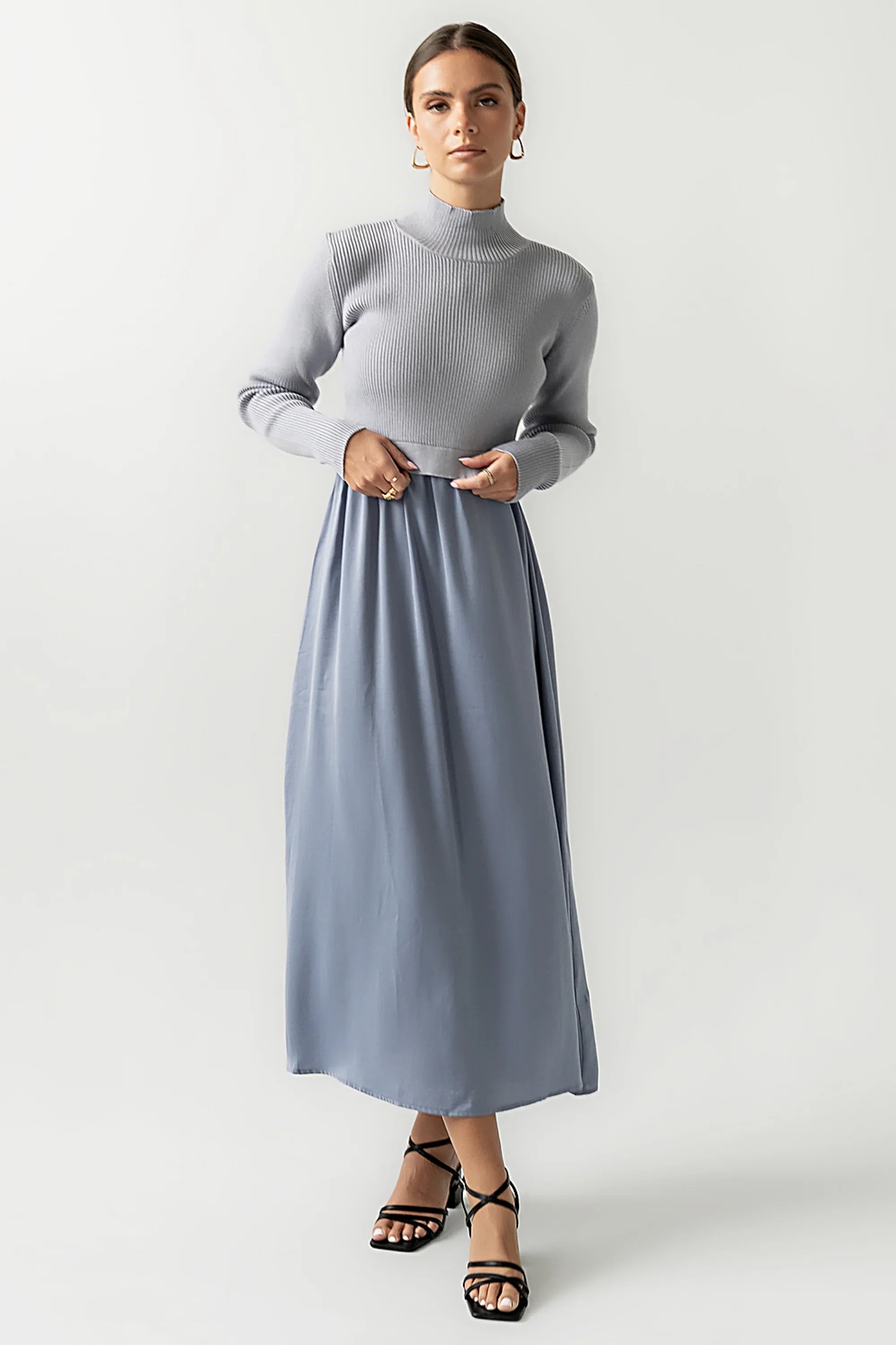 Zeda Midi Dress in Blue FINAL SALE