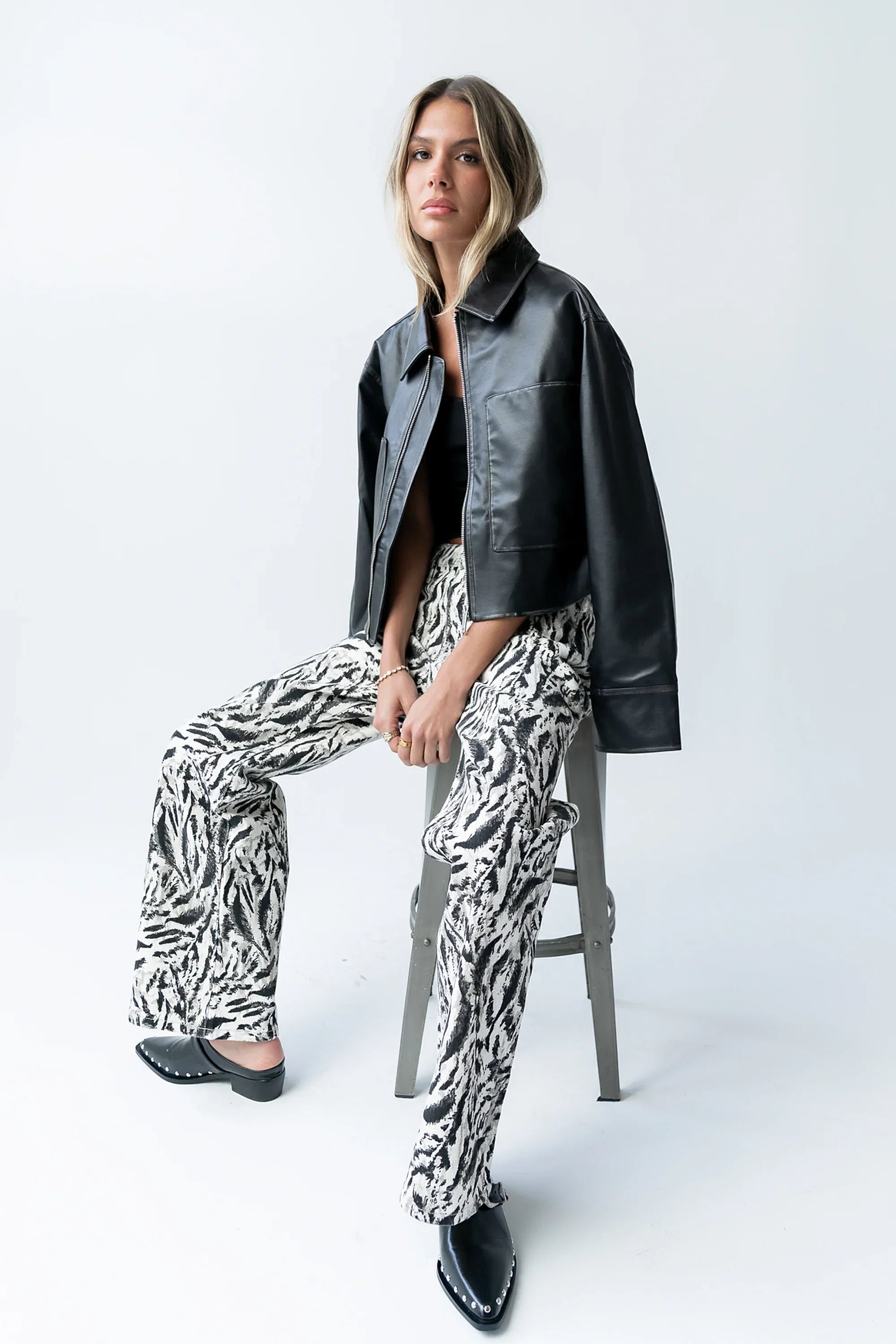 Moss Abstract Wide Leg Jeans