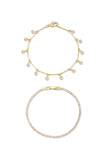 Crystal Droplet Chain Bracelet Set
