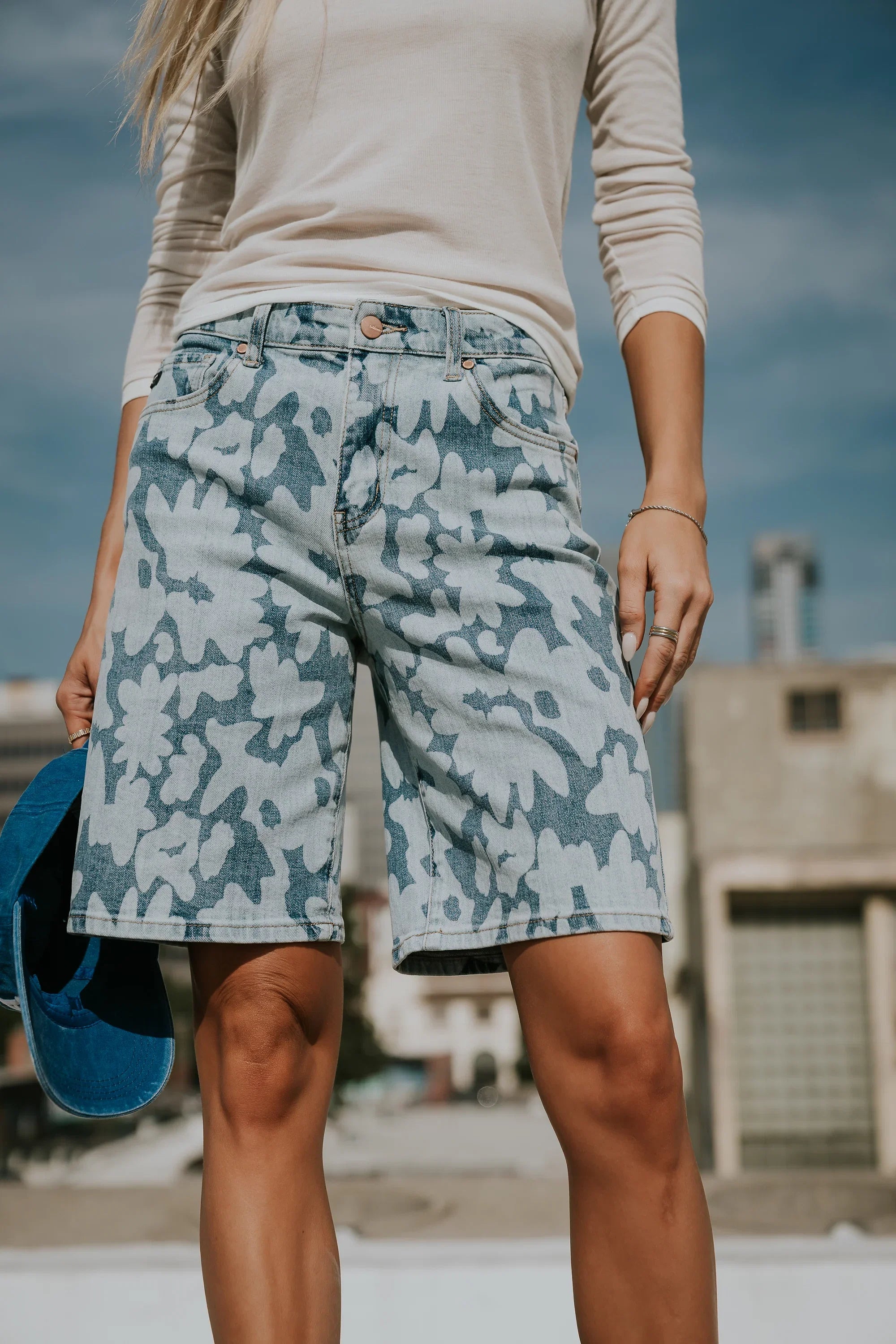 Declan Floral Bermuda Denim Shorts