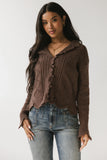 Mary Crochet Cardigan in Brown FINAL SALE