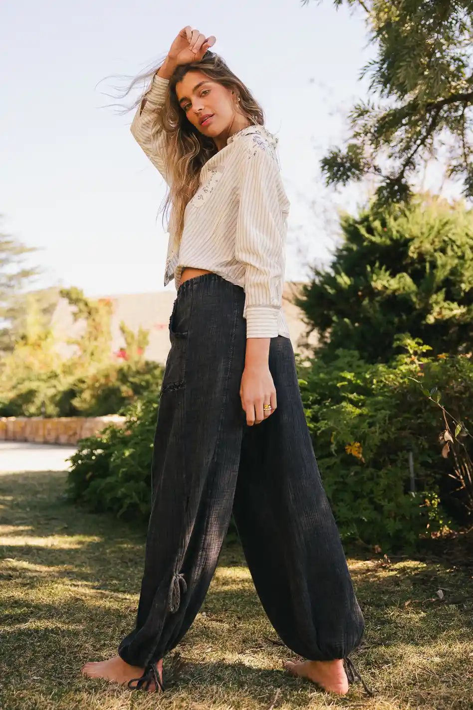 Avery Crinkle Joggers in Black FINAL SALE