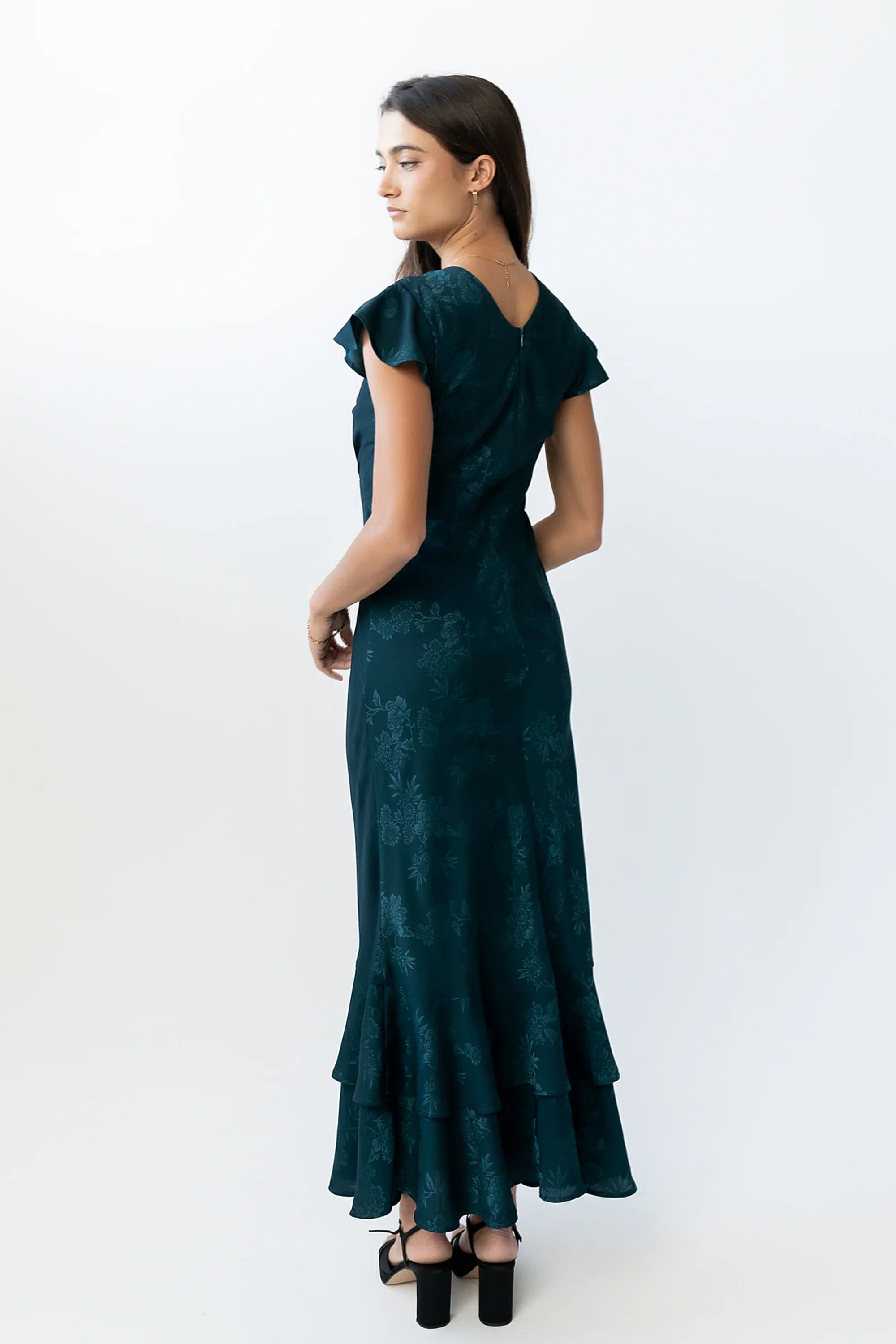 Mateo Floral Maxi Dress in Teal