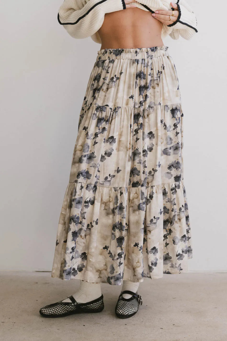 Maxine Floral Skirt in Blue FINAL SALE