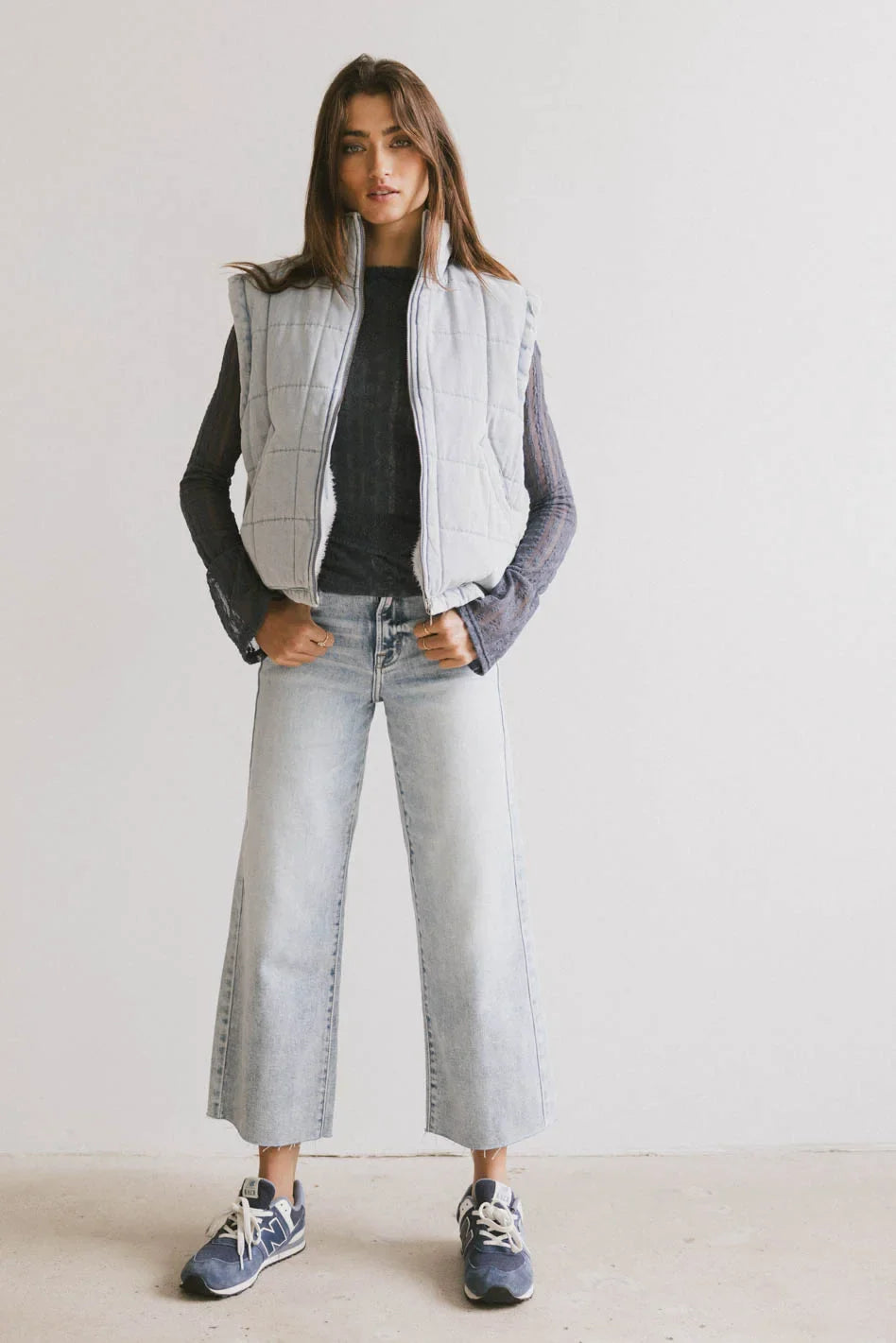 Audren Quilted Denim Vest FINAL SALE