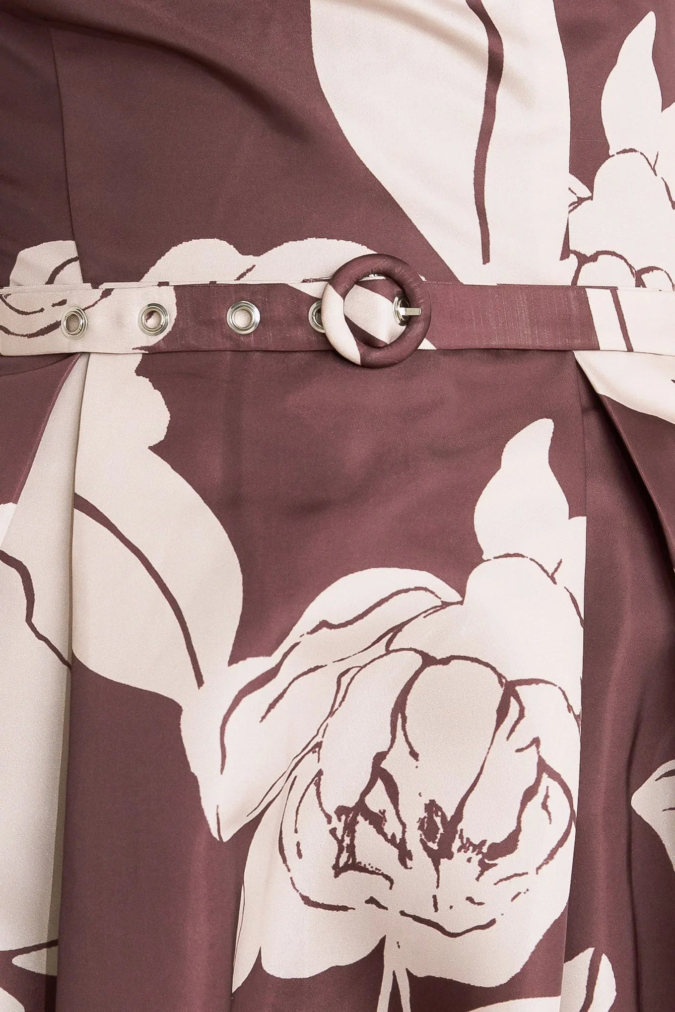 VINTAGE BLOOM STRAPLESS BURGUNDY MIDI DRESS