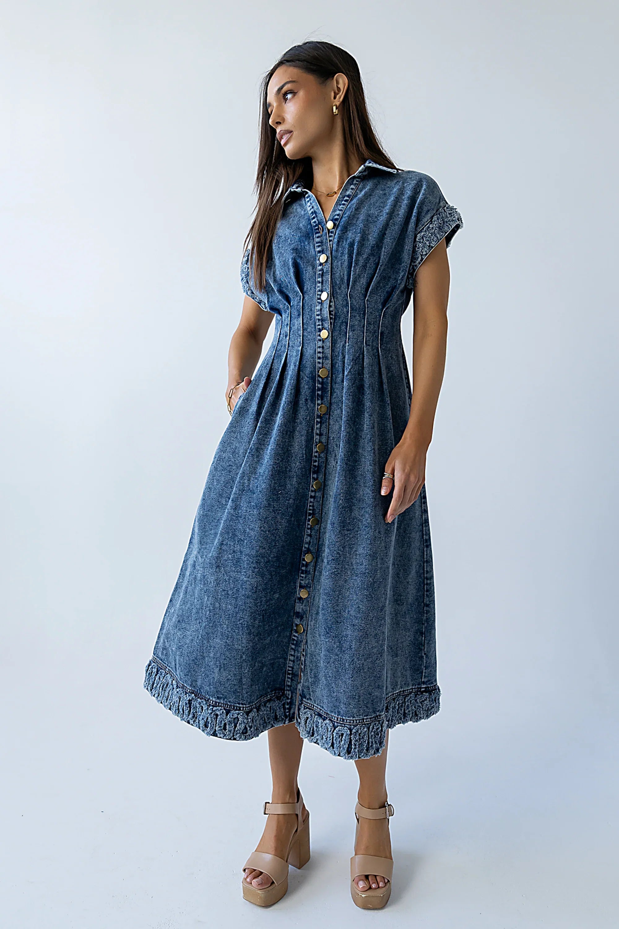 Annie Denim Midi Dress