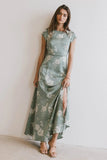 Daniella Floral Dress in Sage FINAL SALE