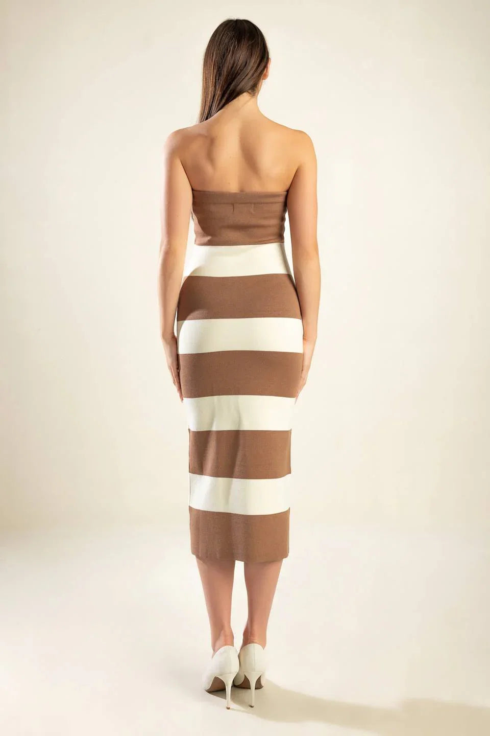 ROMANTIC AFTERNOON STRAPLESS KNIT DRESS