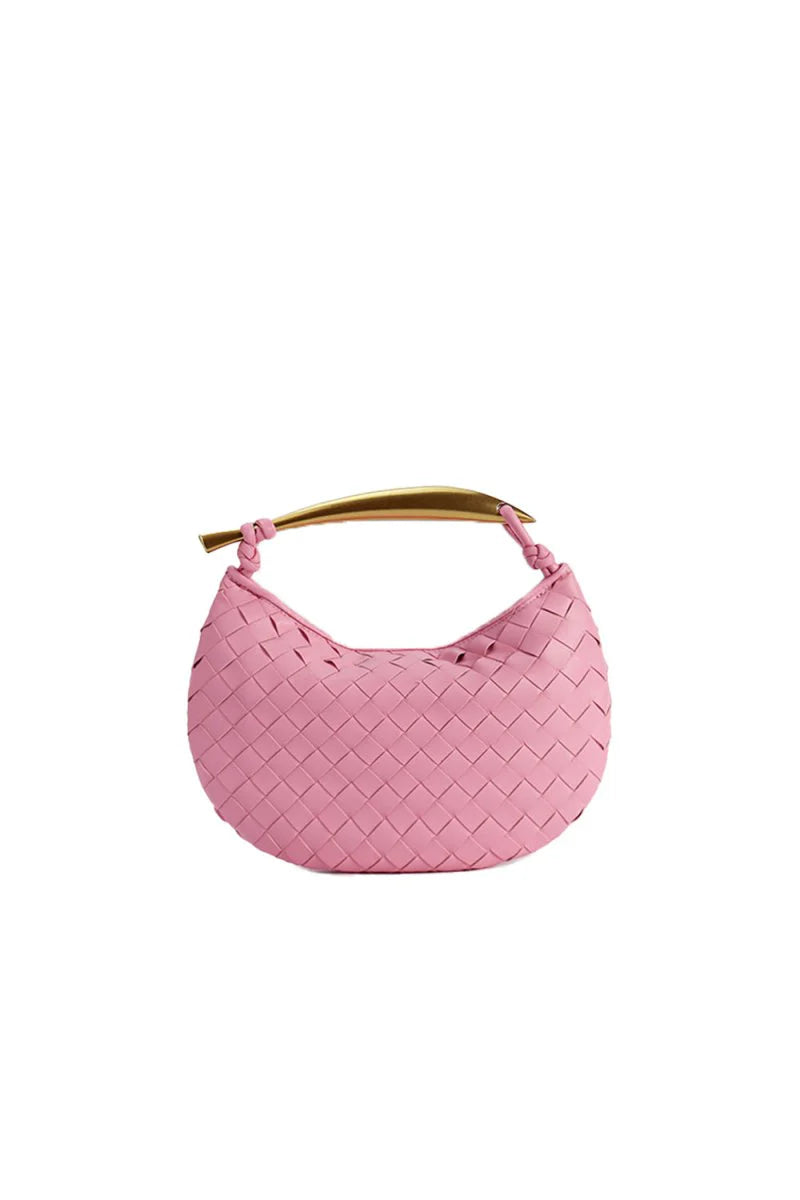 Womens Woven Dumpling Clutch Bag