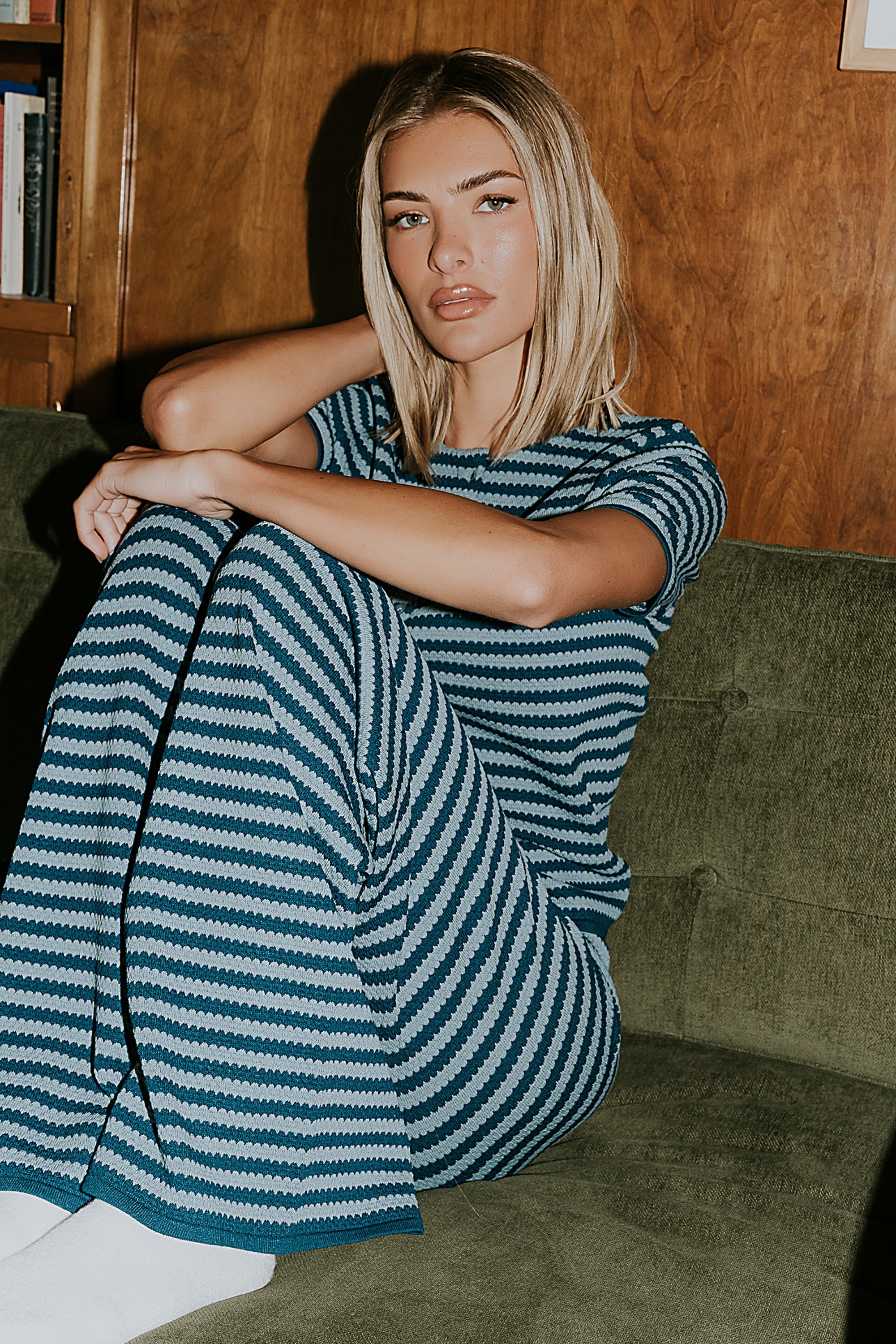 Ireland Striped Wide Leg Pants in Blue FINAL SALE
