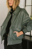 Call Me Back Vegan Jacket in Olive FINAL SALE