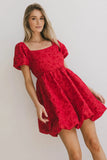 Aisling Bubble Mini Dress in Red FINAL SALE