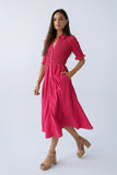 Jonas Gingham Midi Dress in Pink FINAL SALE