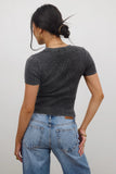 Rome Ribbed Top in Charcoal