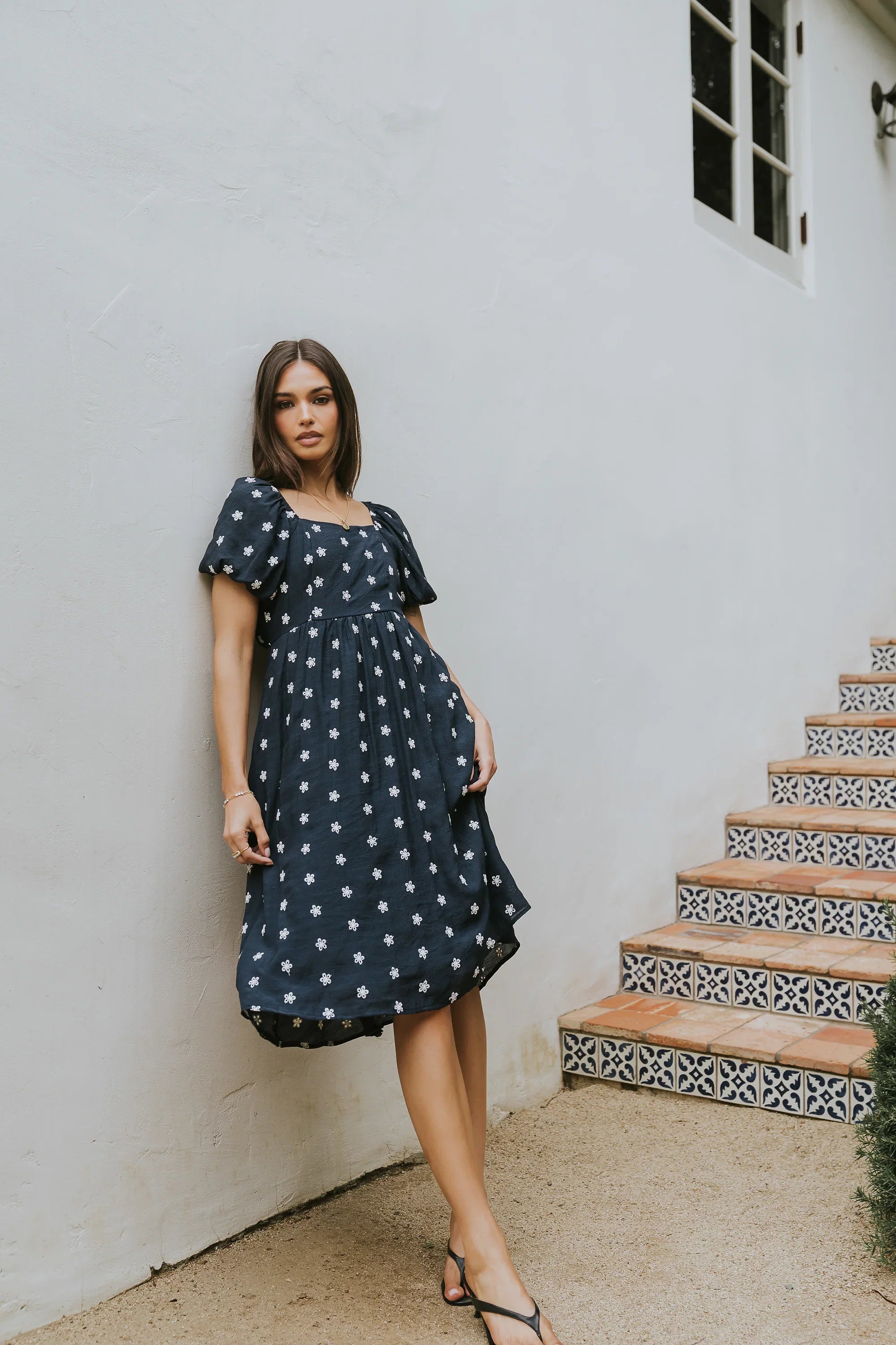 Tara Embroidered Midi Dress